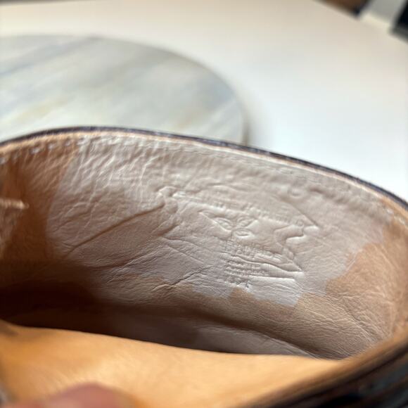 Bed Stu Onset Olivia Peep Toe Women's Fringe Brown Leather Booties Size 6.5 - Picture 11 of 12